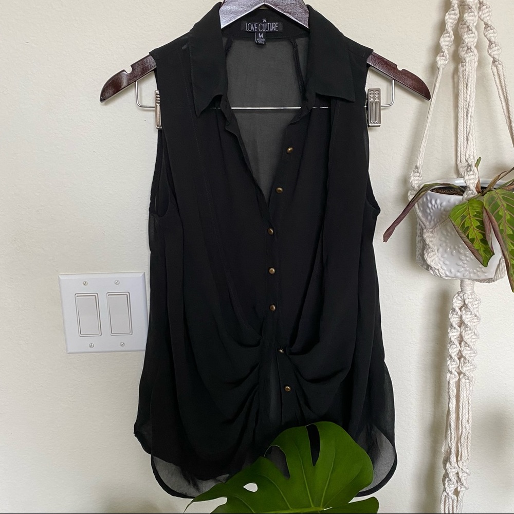 Love Culture Chiffon Blouse Black